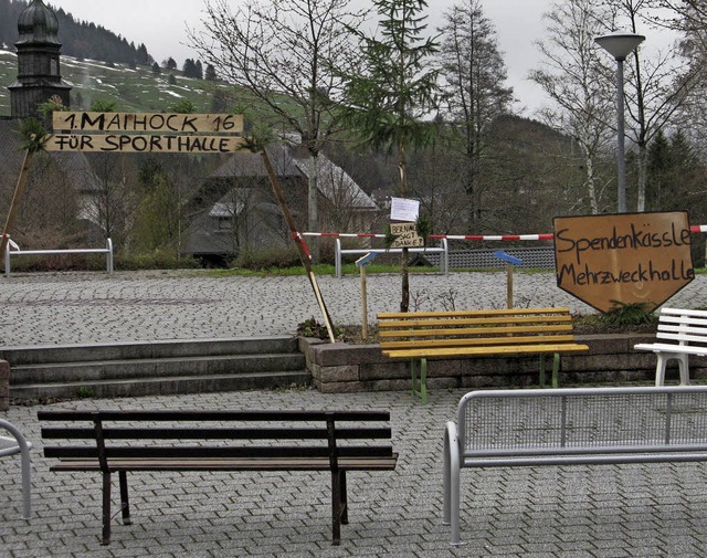 Die Bemhungen um eine neue Sporthalle...nacht zum Thema einer Aktion gewhlt.   | Foto: U. Spiegelhalter