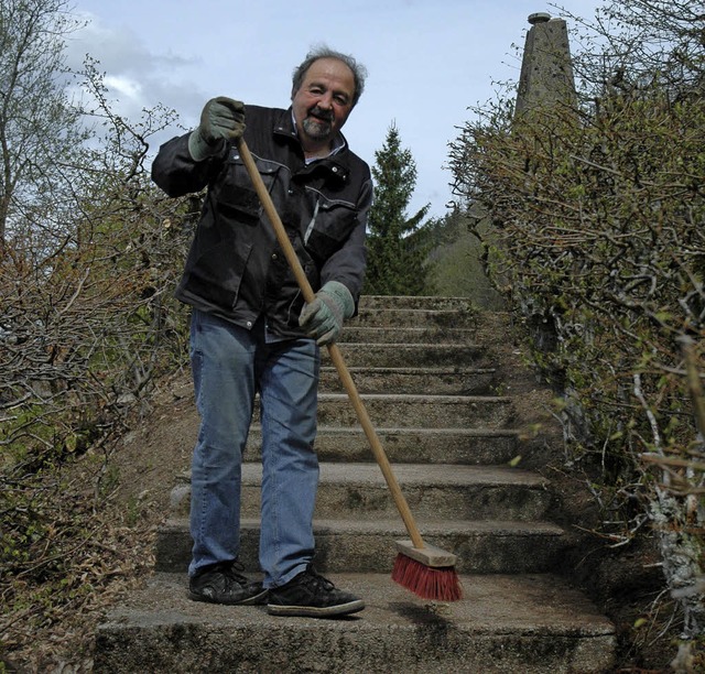 Die Treppen im &#8222;Sanagarten&#8220...r denkmalgeschtzten Anlage erledigt.   | Foto: Christiane Sahli