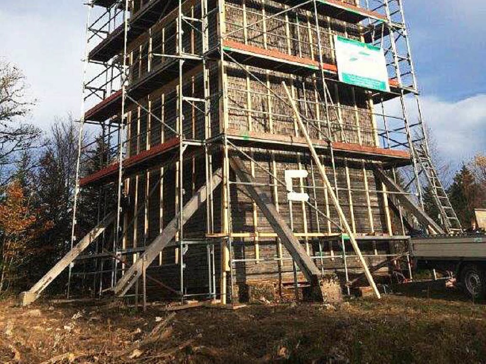 2014 wurde der Turm eingerüstet  | Foto: Stadt St. Blasien