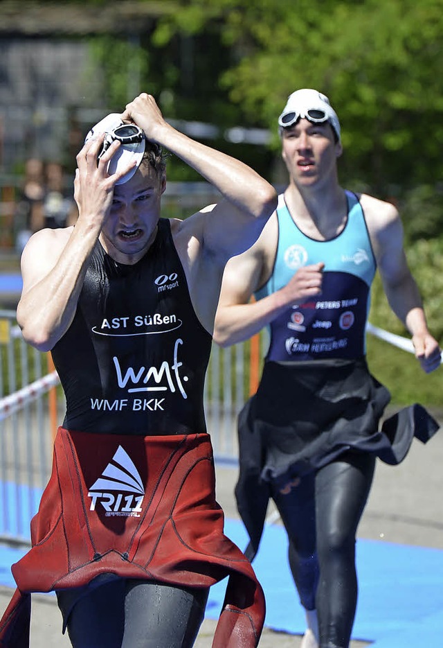 Von der Schwimm- auf die Radstrecke: A...chein genieen &#8211; sofern mglich.  | Foto: Martin Eckert