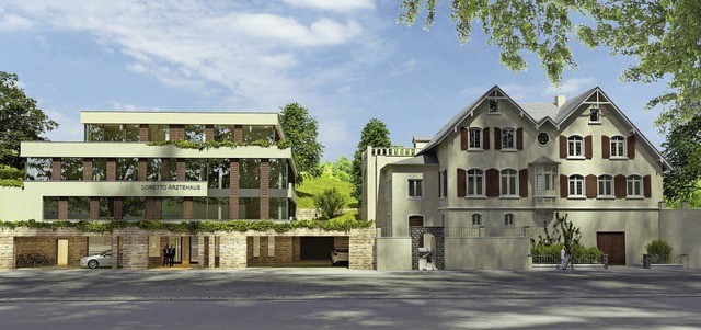 So soll das neue rztehaus im Garten aussehen.   | Foto: Visualis.: irrgang/Treubau