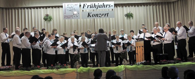 Die Chorvereinigung Freiamt glnzte be...itt in der Steinberghalle in Prechtal.  | Foto: Kurt Meier