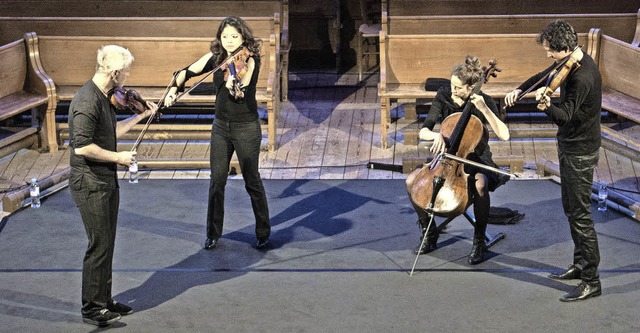 Das Radio String Quartet beim Jazzfestival Basel in der Dorfkirche Riehen   | Foto: Rn Bringold