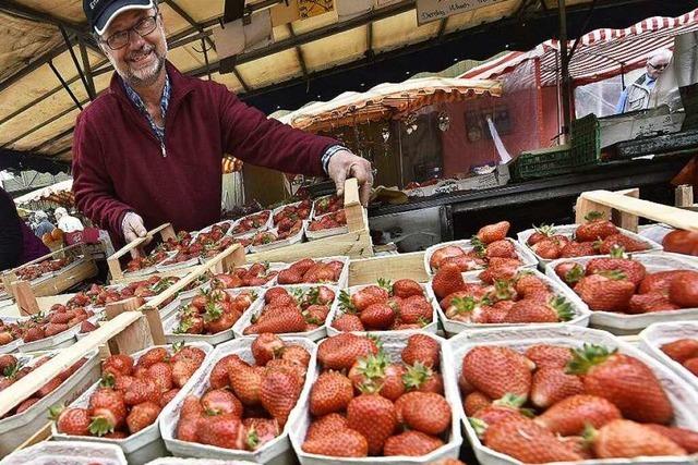 Im Mai ist auf dem Münstermarkt Hochsaison für Erdbeeren und Spargel