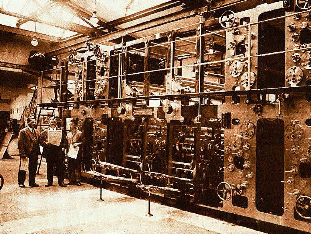 Die MAN-Rotationsdruckmaschine in der heutigen Markthalle