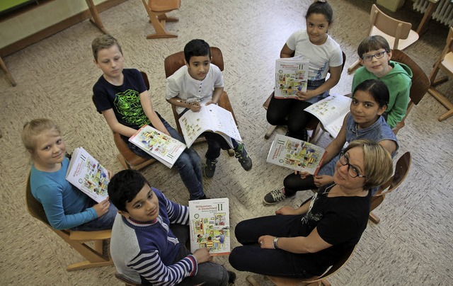 Kinder der Frderklasse fr Flchtling...ich-Kstner-Schule in Donaueschingen.   | Foto: Vollmer