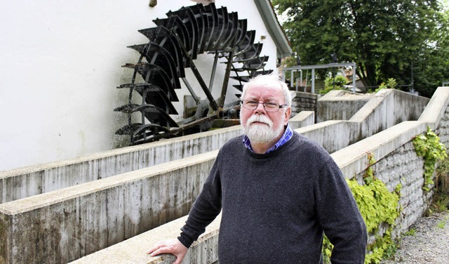 Stephan Kaltwasser, Vorsitzender des F...hle, die am Mhlentag im Betrieb war.   | Foto: Lara Walter