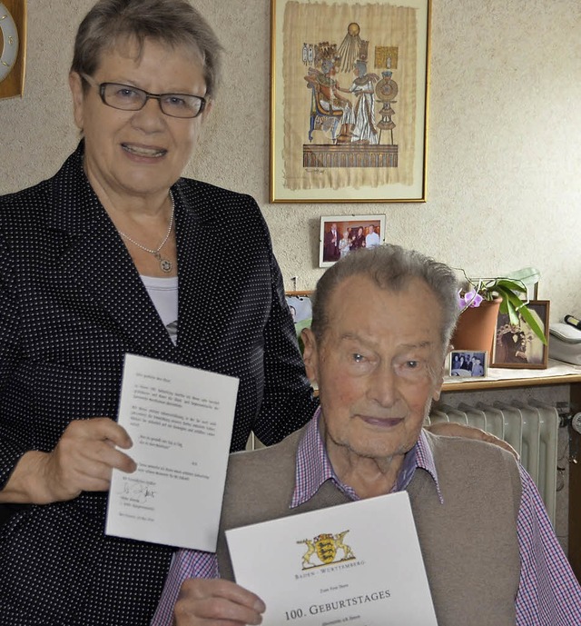 Ulrike Zimmer und Max Ehret in Merzhausen   | Foto: Katja Marr