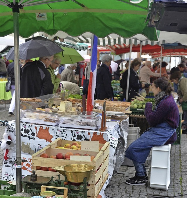 Am Mittwoch ist in Stetten Wochenmarkt...um auch ltere vor die Tr zu locken.   | Foto: Sabine Ehrentreich