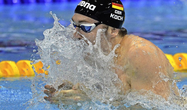 Wasser marsch: Marco Koch im Finalrennen   | Foto: AFP