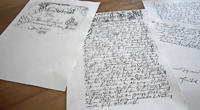 Der Bestandsbrief vom 24. April 1716 g...rndung der Glasmachersiedlung ule.    | Foto: Zapf/Generallandesarchiv Karlsruhe)