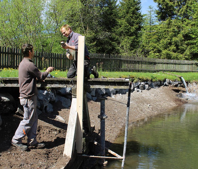 Matthias Mder (links) und Daniel Saie...er sicher ins Wasser springen knnen.   | Foto: Erich Krieger