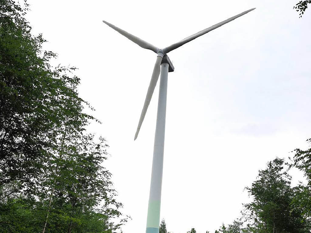 Eine von drei Windanlagen des Ettenheimer Windparks „Am Brudergarten“.