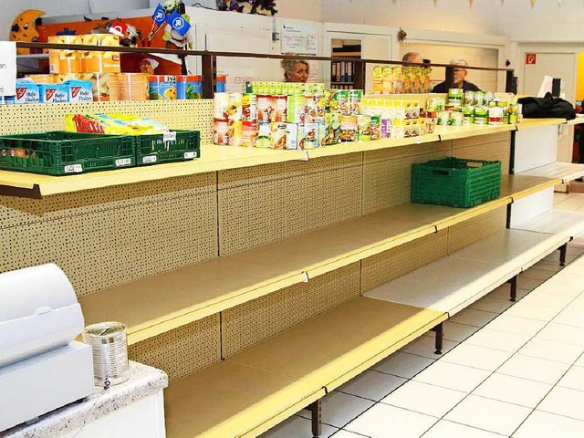 Die gespendeten Lebensmittel im Schopf...en Woche keine neuen Kunden mehr auf.   | Foto: archivfoto: Hans-Jrgen Hege