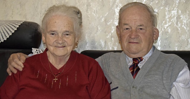 Eugen und Hedwig Marterer haben vor 60...en nun die Diamantene Hochzeit feiern.  | Foto: Ulrike Jger
