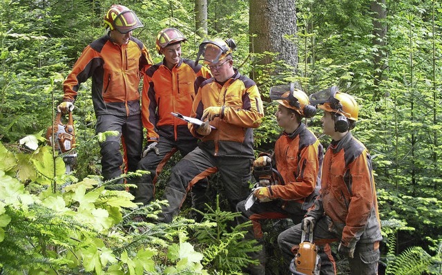 Forstwirtschaftsmeister Armin Kpfer (...ie bekommen viel Lob fr ihre Arbeit.   | Foto: Landratsamt