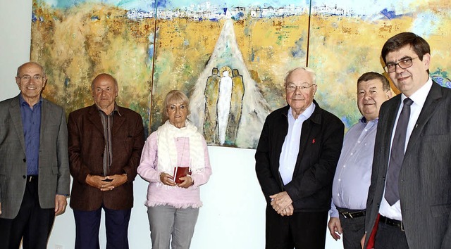 Dekan Matthias Brkle (rechts) mit (vo...n, Hermann Litterst und  Hubert Obert   | Foto: puppe