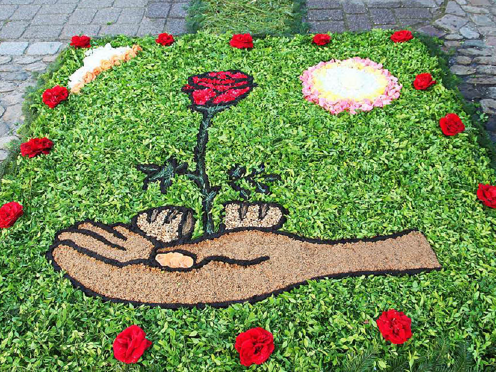 Farbenfrohe Blumenteppiche wurden in Heitersheim gestaltet.