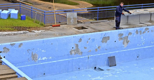 Die Sanierungsarbeiten im Freibad Frie...ler gehen mit groen Schritten voran.   | Foto: Liane Schilling