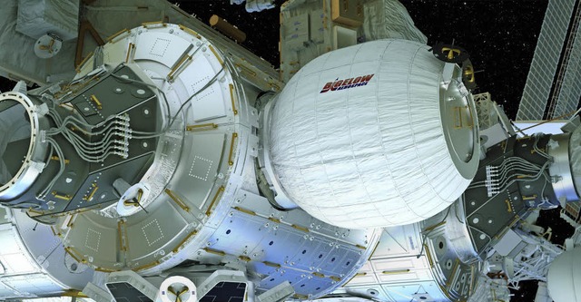 Angedockt an die Internationale Raumstation ISS: das &#8222;Beam&#8220;   | Foto: dpa/Bigelow Aerospace