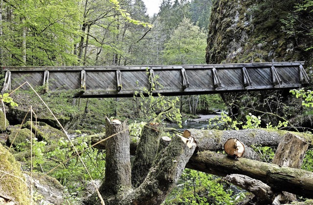 Marode und deshalb gesperrt ist diese ...hrzeichen der Groveranstaltung sein.   | Foto: Martin Schwenninger