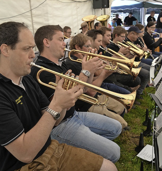 Fr Stimmung sorgten die Finstergrundmusikanten.   | Foto: Paul Berger