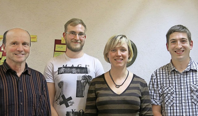 Manuel Kllner, Maria Gutmann und Fabi...rt Schneider (links) gibt sein Amt ab.  | Foto: Claudia Mller