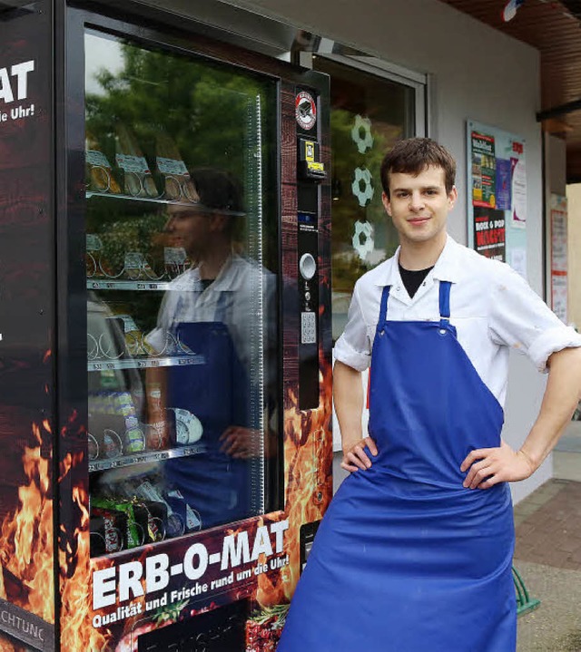 Hannes Erb vor dem &#8222;Erb-o-mat&#8220;   | Foto: Christoph Breithaupt