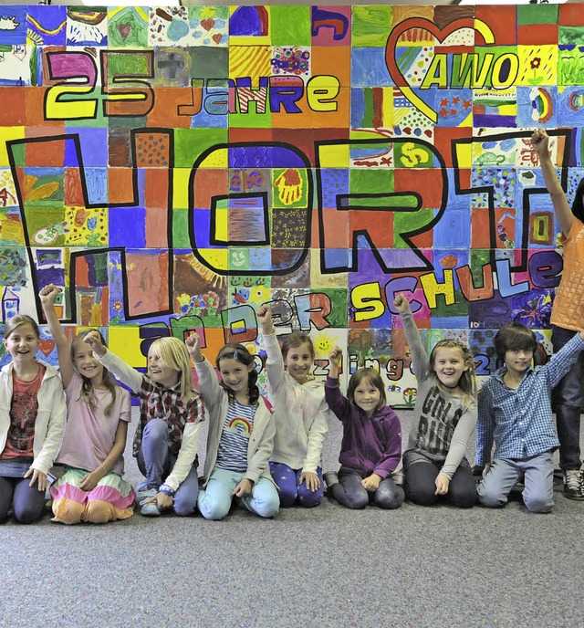Dieses Mosaik haben Denzlinger Hort-Kinder vor einem Jahr gestaltet.  | Foto: MARKUS Zimmermann