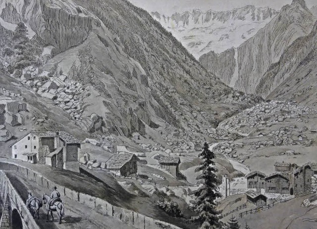 Die Gotthard-Region auf einer Zeichnung von M. Steiger aus dem Jahre 1859   | Foto: ZHB Luzern