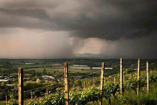 So sah das Unwetter von Heitersheim von den Rebbergen bei Mllheim aus aus.  | Foto: Jos Tejedor Perez