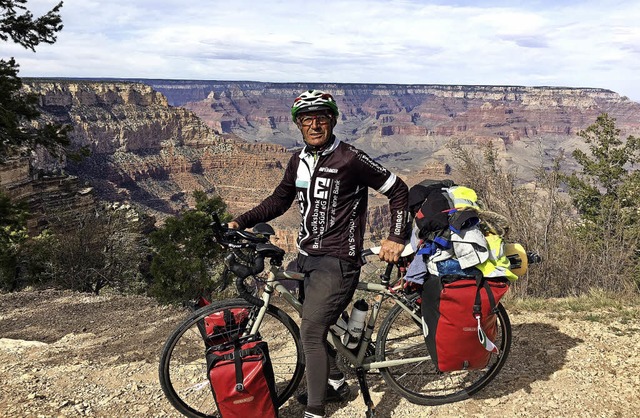 Weltumradler Armando Basile hier vor dem Grand Canyon in den USA  | Foto: Armando Basile