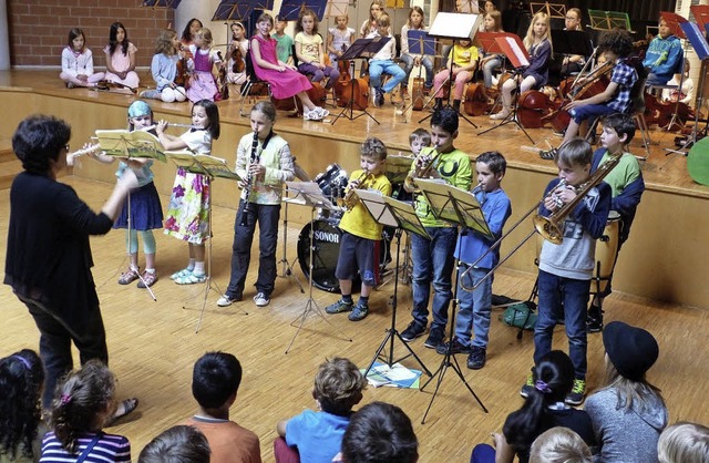Die Blserklassen und Streicherklassen...menarbeit von Schulen und Musikschule.  | Foto: Michael-Friedrich-Wild-Schule