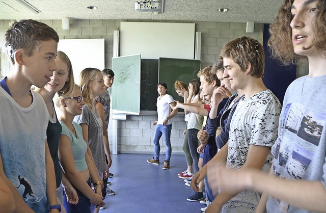 Franzsischunterricht einmal anders: C... Staffellauf seine Muttersprache bei.   | Foto: Susanne Mller