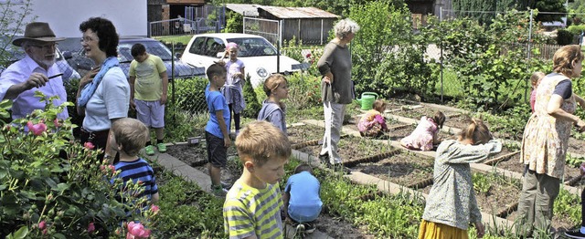 Lokaltermin im Schulgarten der Elisa-Privatschule in Tutschfelden.   | Foto: Werner Schnabl