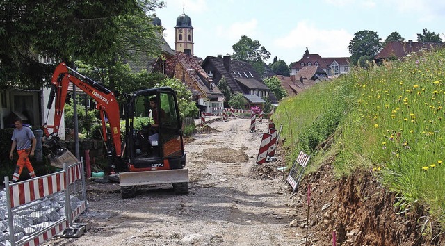 Die Regenpause wird auch in St. Mrgen...haben die Bauarbeiten jetzt begonnen.   | Foto: Heinrich Fehrenbach