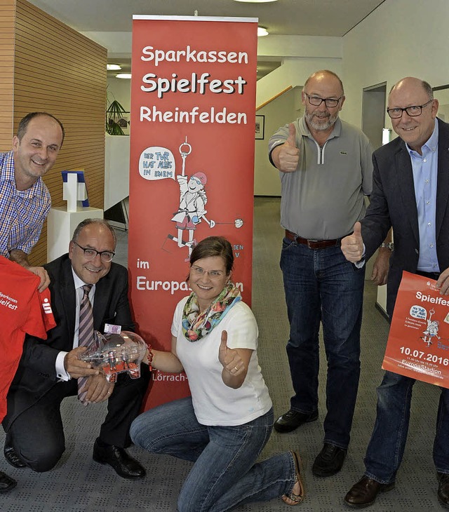 Werben frs Spielfest des TV Rheinfeld...a Heidemann, Thomas Rist und Hans Raab  | Foto: Heinz Vollmar