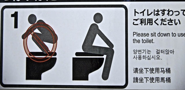 <ppp>und das WC richtig benutzen. Japans Schilder sind oft kurios. </ppp>  | Foto: ak