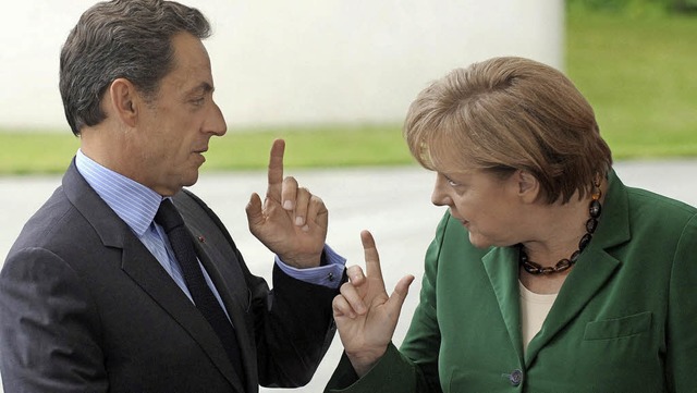 Deutsch-franzsische Gegenstze: Nicolas Sarkozy und Angela Merkel im Jahr 2011   | Foto: dpa