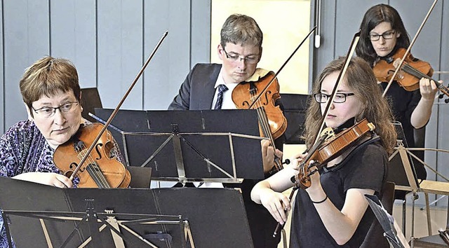 Geiger des Orchesters beider Rheinfelden im Kurbrunnen  | Foto: Privat