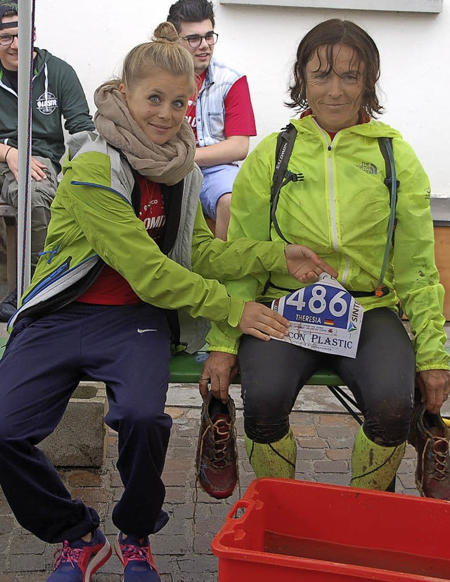 Endlich am Ziel und kein bisschen mde... Berglauf Dolomit Extreme Trail teil.   | Foto: Petra Wunderle