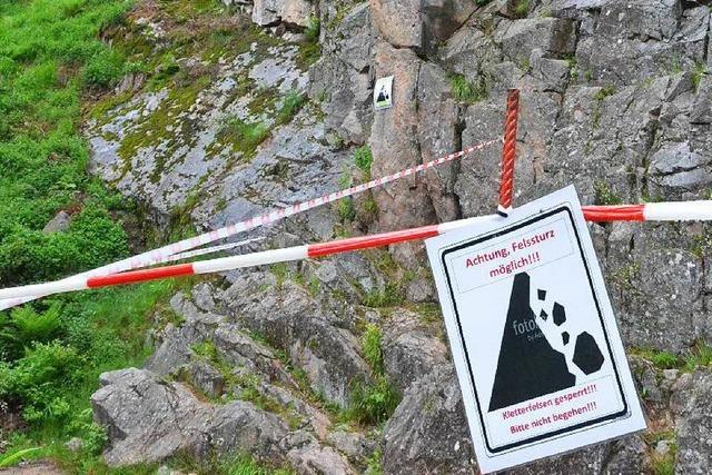 Felssturzgefahr: Kletterfelsen in St. Blasien gesperrt