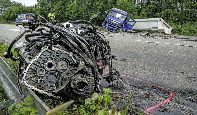 Die Unfallstelle auf der B28 bei Appenweier.   | Foto: Lukas Habura