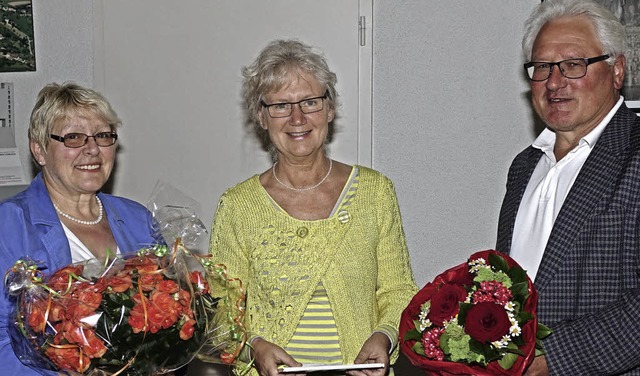 Schulleiterin Rosemarie Jkel (links) ... Brigitte Weber vom Bauamt der Stadt.   | Foto: Hans-Jrgen Hege