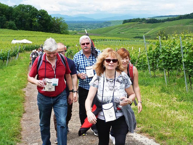 Mit einem Glschen Wein im Gepck mach...chaft des Kaiserstuhls umso mehr Spa.  | Foto: Christine Weirich