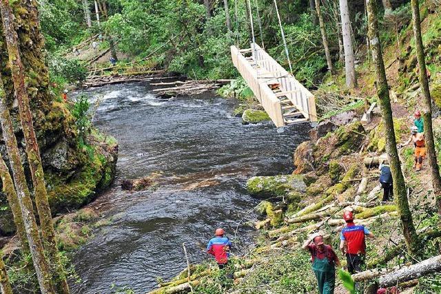 Fotos: Brcke fliegt in die Schlucht