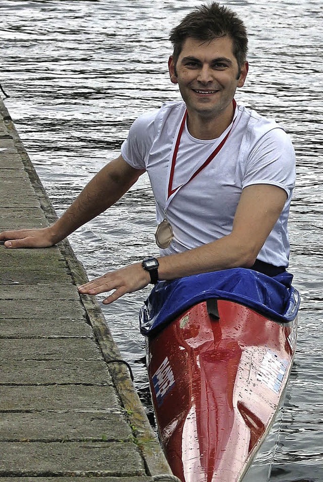 Torsten Rothe nach einem erfolgreichen Rennen in Berlin   | Foto: Rothe