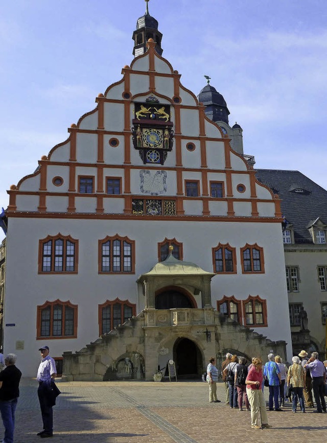 Das Rathaus in Plauen im Vogtland war ... Ziele der Gruppe aus Kollnau-Gutach.   | Foto: Verein