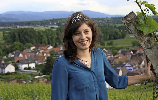 Katharina Dier in den Weinbergen ber ...und Ausland fr Badischen Wein werben.  | Foto: mario schneberg