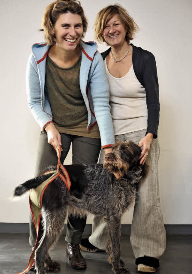 Die Firmengrnderinnen von Piccobello,...20; und der Hundewindel fr Hndinnen.  | Foto: Birgit-Cathrin Duval